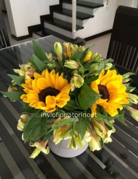 centrotavola base con girasoli